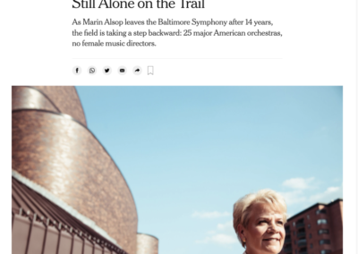 NYT: A Trailblazing Female Conductor Is Still Alone on the Trail